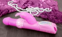 Aperçu: Vibromasseur à perles en silicone avec vibro-bunny clitoridien