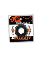 Aperçu: Oxballs PLUSHY Penisring Black Mica – Produktverpackung