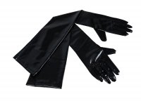 Aperçu: Gants noirs extra longs en wetlook