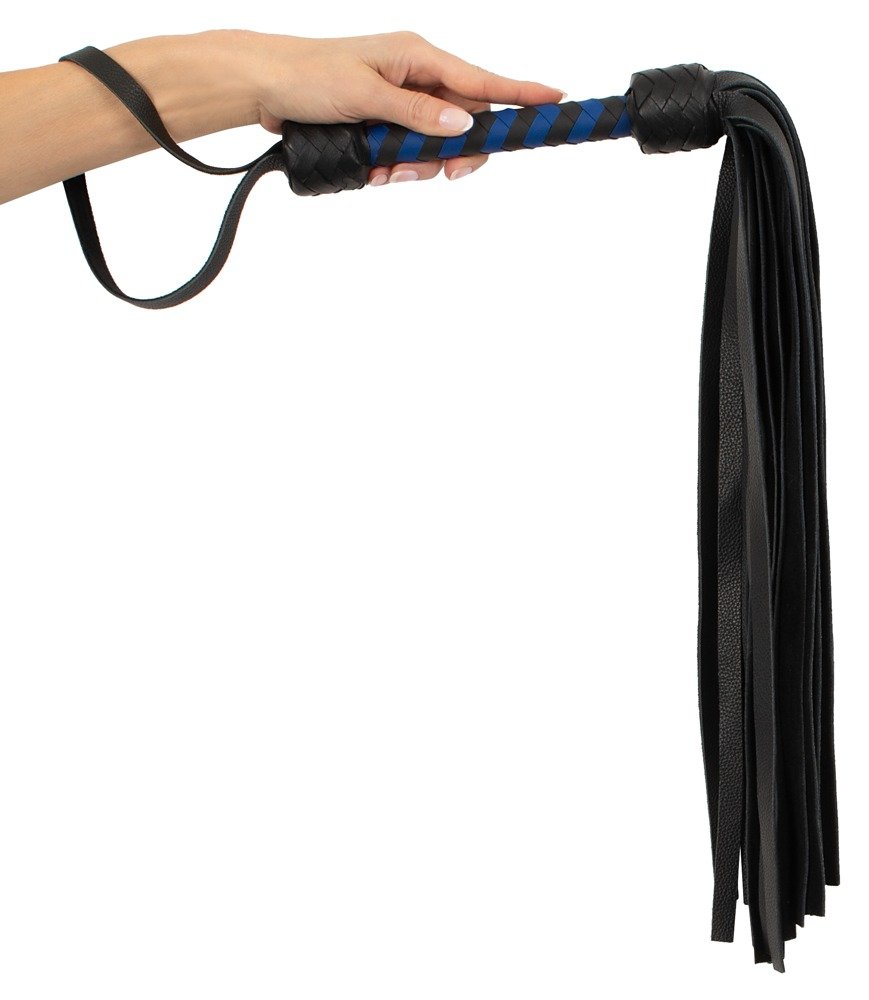 Flogger en cuir noir/royal