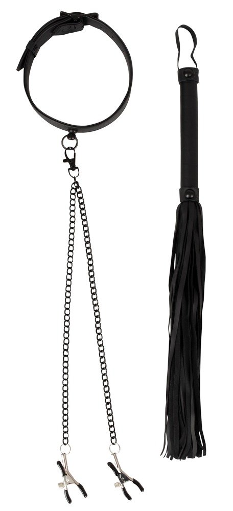 Menottes pour le cou avec pinces à tétons Bondage SeT Menottes pour le cou avec pinces à tétons Bondage SeT