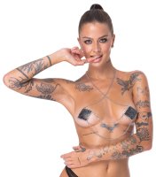 Aperçu: Bijoux de tétons en argent avec collier
