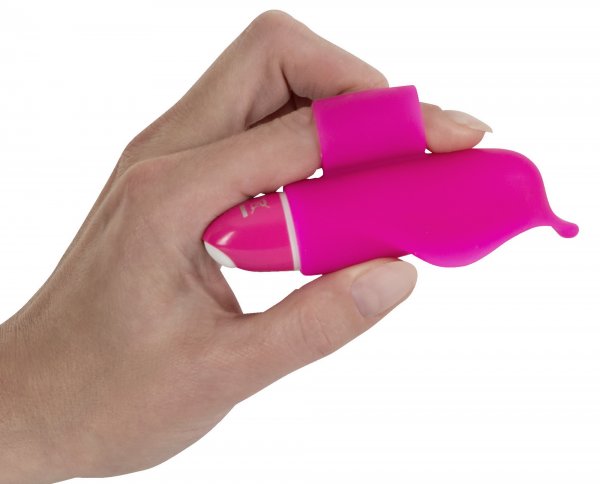 Vibromasseur rose pour les doigts en forme de dauphin