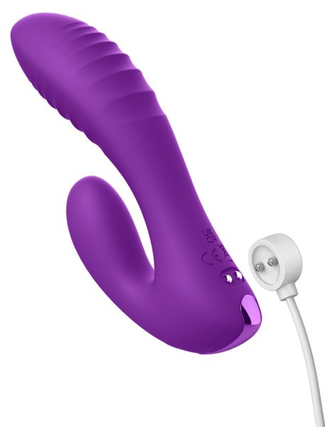 Mini-Rabbitvibrator Secret Lover violett – Ansicht mit USB-Ladekabel