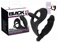 Vibro Penisring avec Plug Anal Black Velvets ring & vibro plu