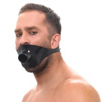 Aperçu: Latex Hohlknebel mit Mundrohr