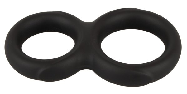 Double anneau pénien extensible en silicone