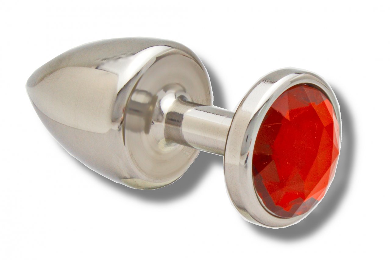 Acier inoxydable Buttplug 35mm - cristal en diff. Couleurs