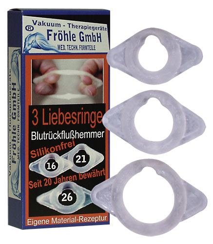 Anneaux péniens Fröhle 3-pack 16 mm, 21 mm et 26 mm Anneaux péniens Fröhle 3-pack 16 mm, 21 mm et 26 mm
