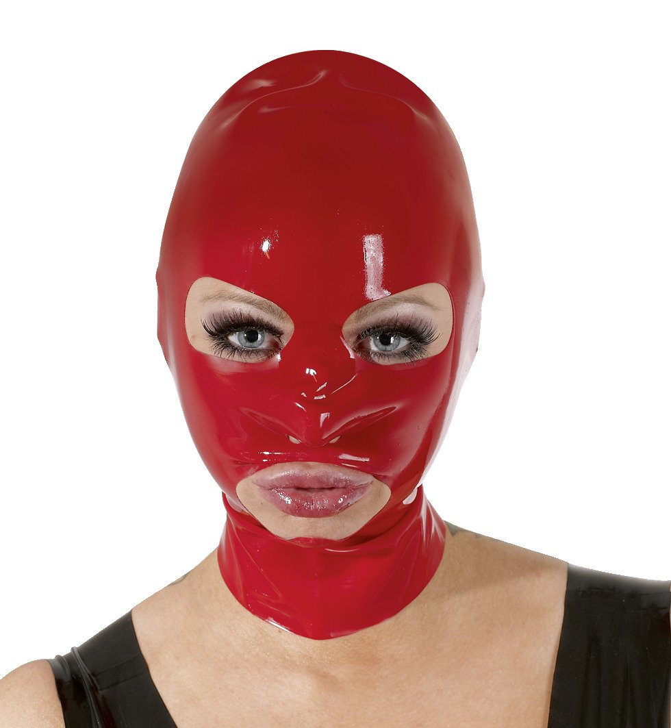 Masque de tête en latex rouge