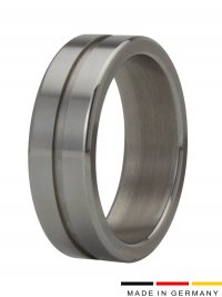 Acier inoxydable de haute qualitéPenisring avec rainures décoratives élégantes 25 mm