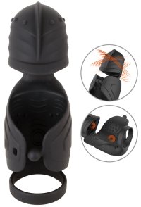 Penisvibrator Rebel schwarz – Produkt mit Darstellung der elliptischen Bewegung