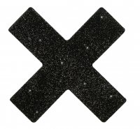 Aperçu: Croix de tétons noirs scintillants à coller