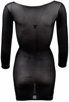 Aperçu: Mini-robe noire transparente en jarretière