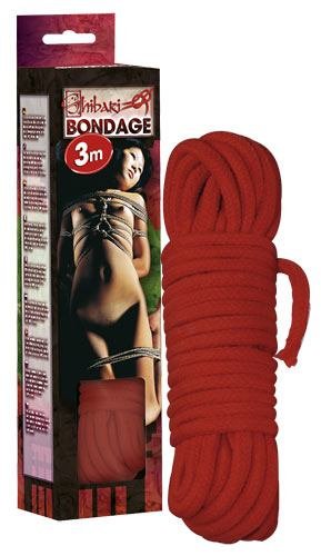 Corde de bondage rouge pour les jeux de bondage avec picotements