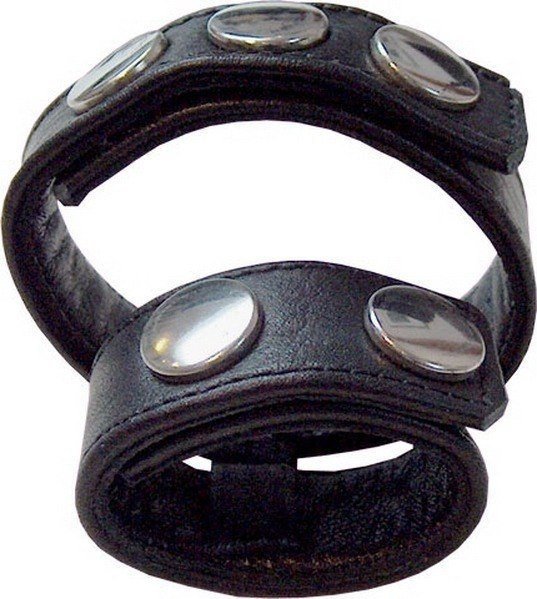 Double cockstrap en cuir pour un plaisir intense Double cockstrap en cuir pour un plaisir intense
