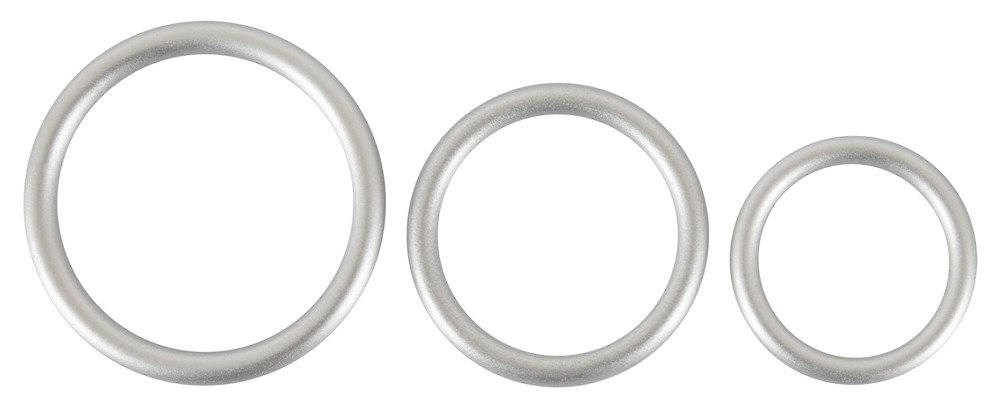 Kit d'anneaux péniens en silicone métallique