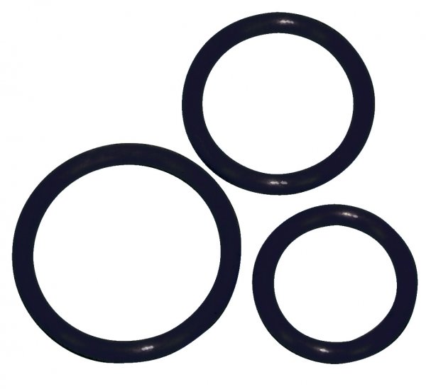 Anneau pour pénis noir Trio -Ø 5 cm, 4,2 cm et 3,2 cm