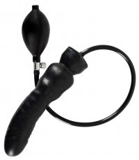 Godemiché gonflable en latex noir schwarz