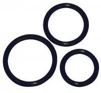 Aperçu: Anneau pour pénis noir Trio -Ø 5 cm, 4,2 cm et 3,2 cm
