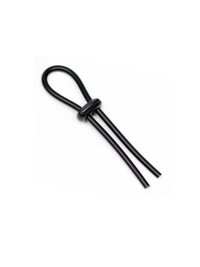 Titus Silikon-Penislasso 5 mm 2 Hole – schwarz, Gesamtansicht mit Verstellschieber