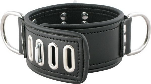 Dispositif de retenue en cuir verrouillable pour le cou L Dispositif de retenue en cuir verrouillable pour le cou L