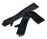 Aperçu: Gants noirs extra longs en wetlook